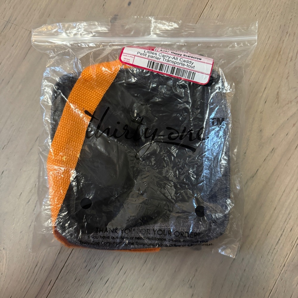 Thirty-One Littles Carry-All Caddy Happy Scarecrow Fall Halloween Mini Tote AD47